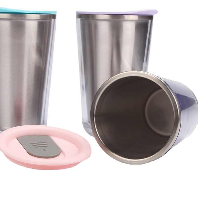 Double-layer Portable Travel Stainless Steel Coffee Cup