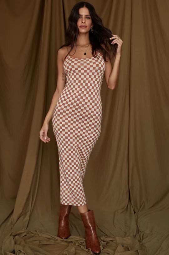 European And American Winter Fashion Sexy Style Printing Slim Fit Slimming Dress