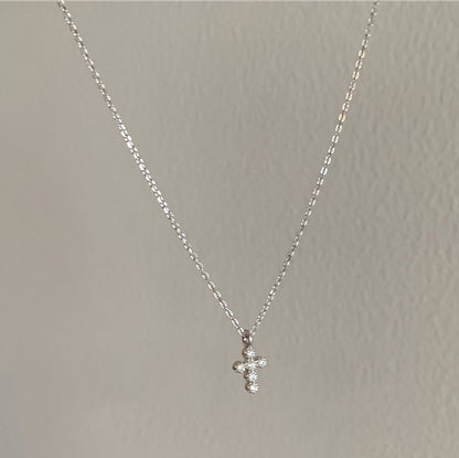 Exquisite Super Mini Cross Diamond Invisible Necklace