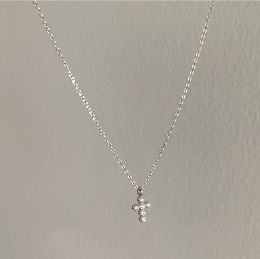 Exquisite Super Mini Cross Diamond Invisible Necklace