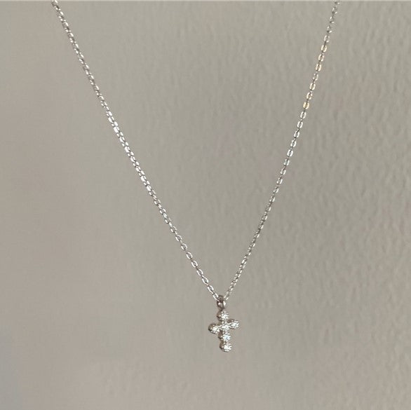 Exquisite Super Mini Cross Diamond Invisible Necklace