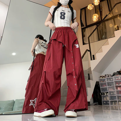 American-style Hip-hop Quick-dry Wide-leg Pants Women's Summer