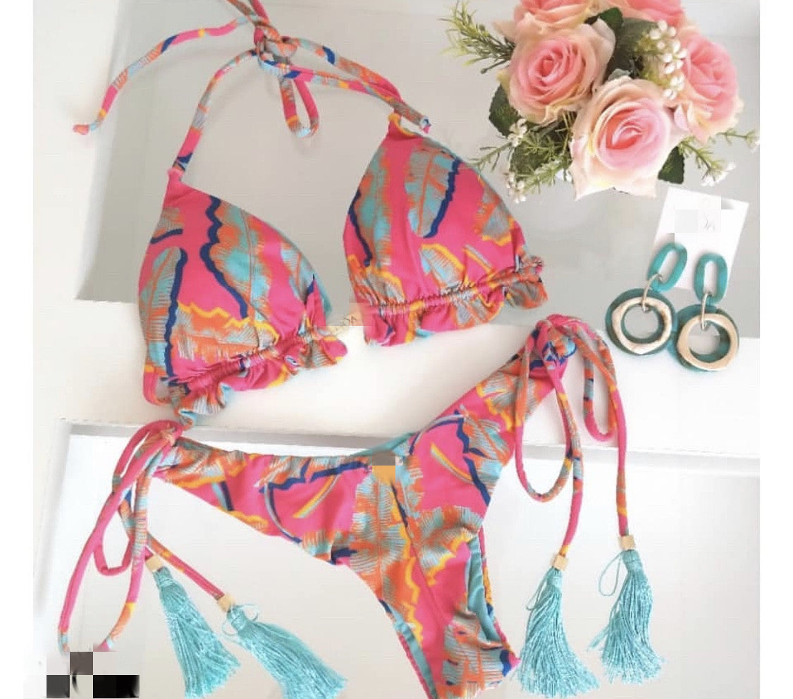 Women's Two-piece Printed Swimsuit Triangle Bikini