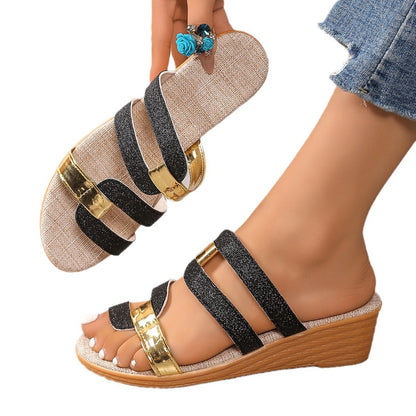 Fish-mouth Patchwork Colorblock Comfortable Outdoor Beach Sandals