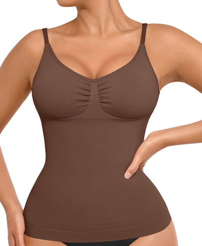 Women's Body Shaping Belly Contraction Top Slim Seamless High Elastic Camisole Peplum Top