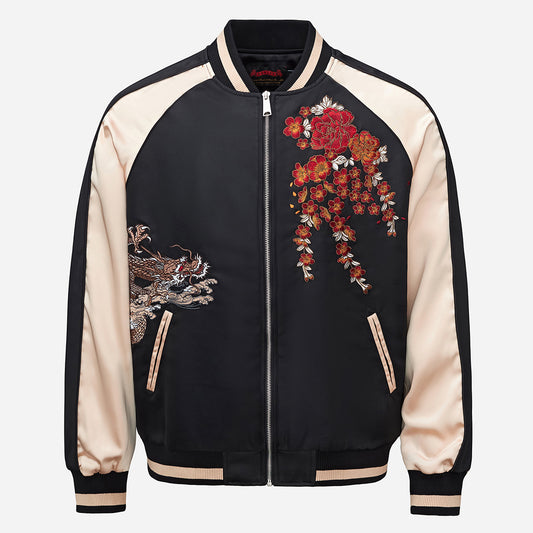 Heavy Duty Embroidered Flying Dragon Mens Jacket Baseball Uniform