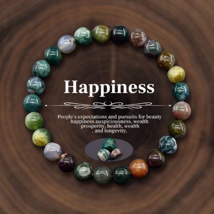 Natural Stone Geometric Beaded Bracelet