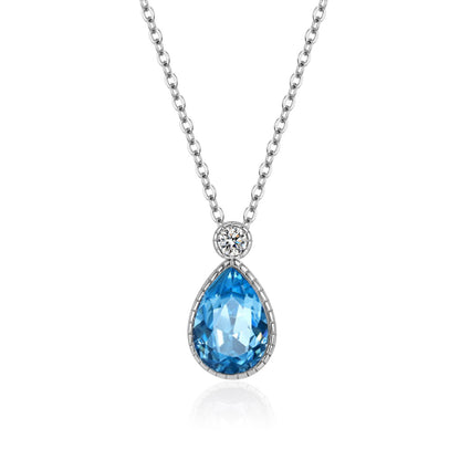 Sterling Silver Tears Of The Mermaid Jewelry Set Blue Crystal Women