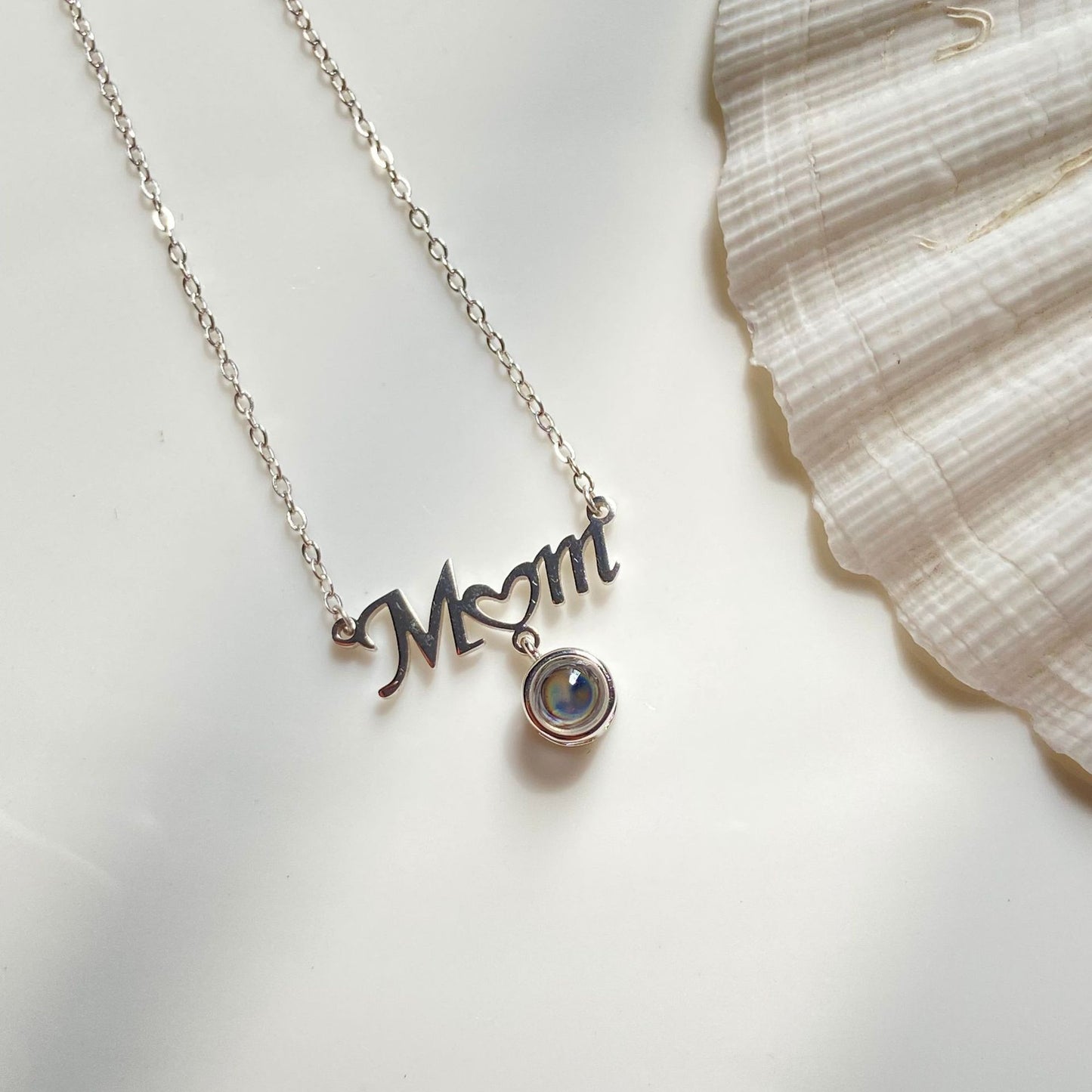 S925 Silver 100 Languages I Love You Projection Necklace Girl