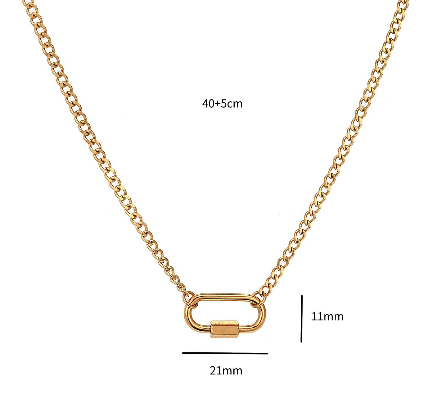 Stainless Steel DIY Vacuum Plating 18K Gold Color Protection Necklace