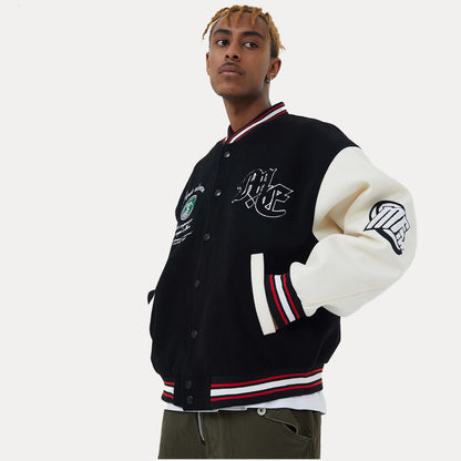 New American Retro All-match Street Woolen Baseball Uniform