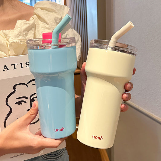 Good-looking Stainless Steel Vacuum Cup With Straw