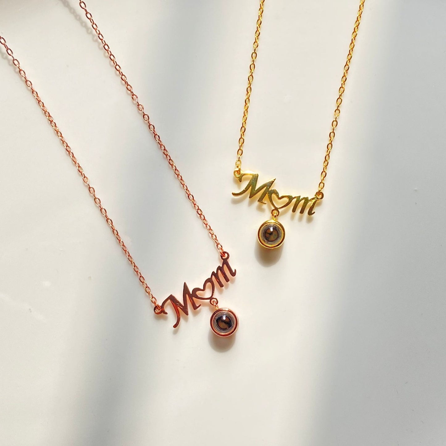S925 Silver 100 Languages I Love You Projection Necklace Girl