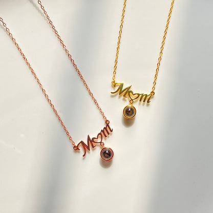 S925 Silver 100 Languages I Love You Projection Necklace Girl