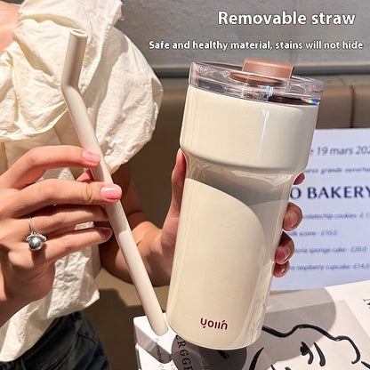 Good-looking Stainless Steel Vacuum Cup With Straw