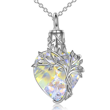 Fashion Heart-shaped Crystal Stainless Steel Necklace