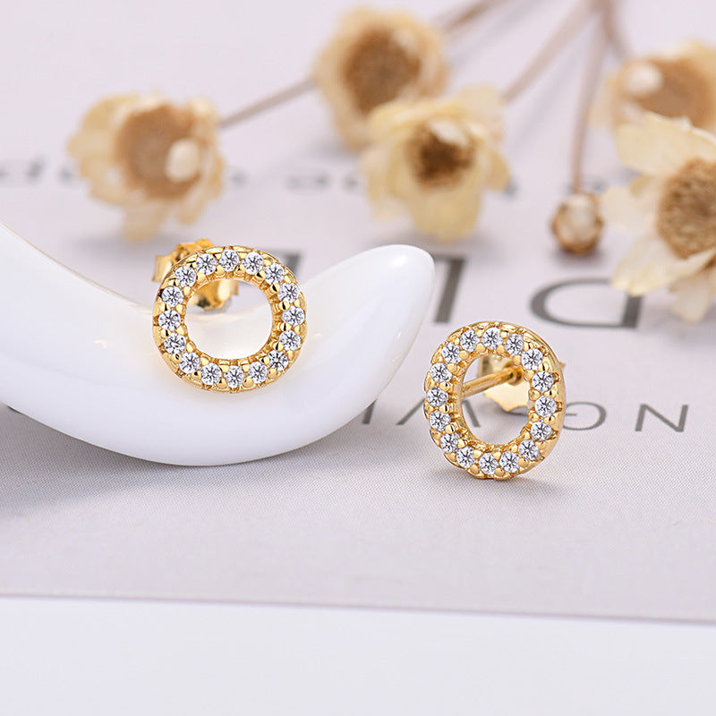 26-letter Zircon Earrings  Uppercase Letters