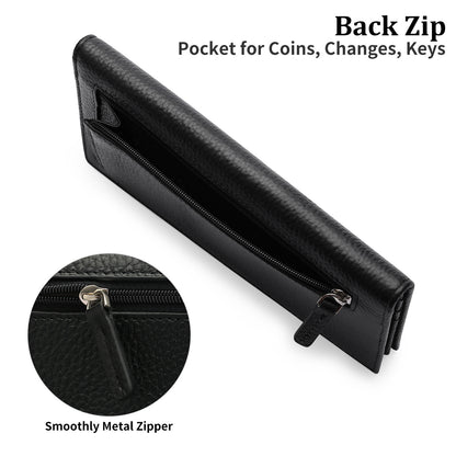 GOIACII Anti-Scanning Womens Long Wallet Ultra-Thin European And American Style Minimalist