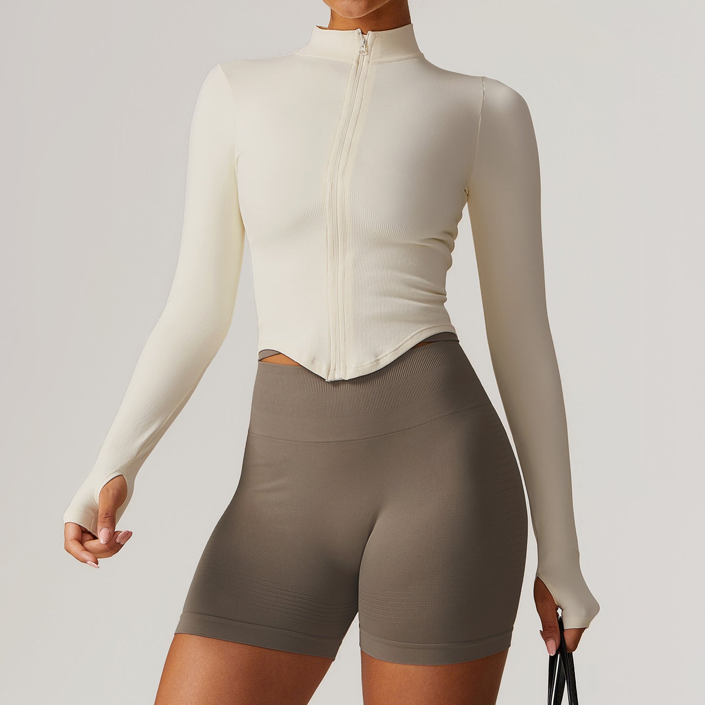 Stand Collar Long-sleeve Zipper Yoga Coat Female Quick-drying Exercise Top