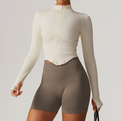 Stand Collar Long-sleeve Zipper Yoga Coat Female Quick-drying Exercise Top
