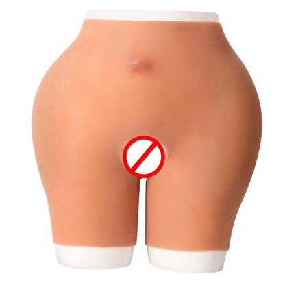Gathered Butt-Lifting Crotch-Opening Pure Silicone Fake Buttocks Pants