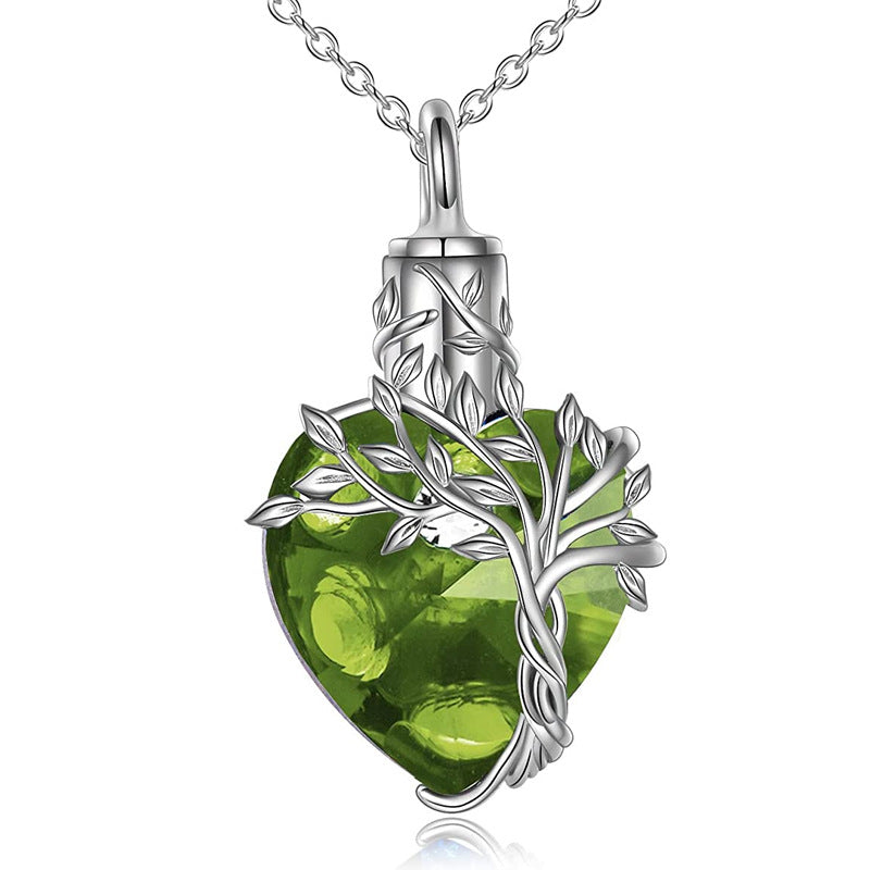 Fashion Heart-shaped Crystal Stainless Steel Necklace