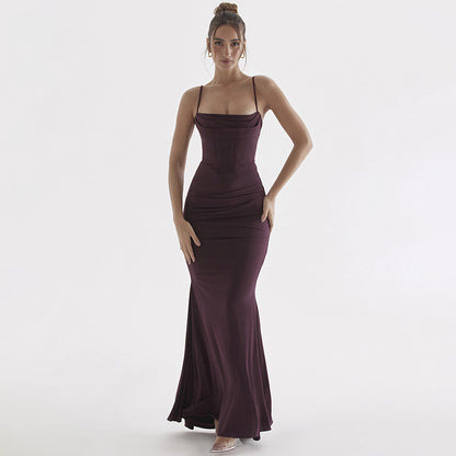 European And American Elegant Fishtail Sling Dress
