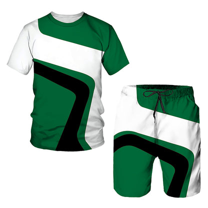 Youth Sports Slim Fit Printed T-shirt Set
