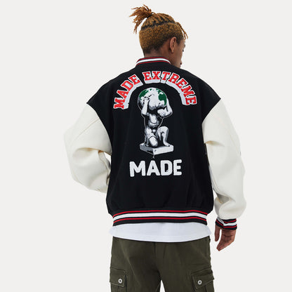 New American Retro All-match Street Woolen Baseball Uniform