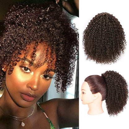 Drawstring Hair Bundle With African Black Hair Extensions