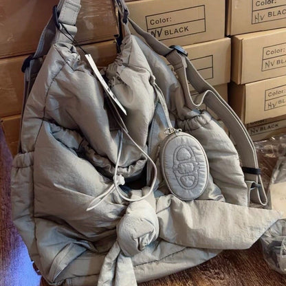 Lace-up Casual Backpackshoulder Bag Dual-use
