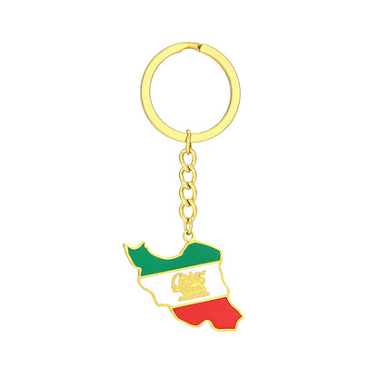 Retro Oil-Drip Iranian Pendant Keychain