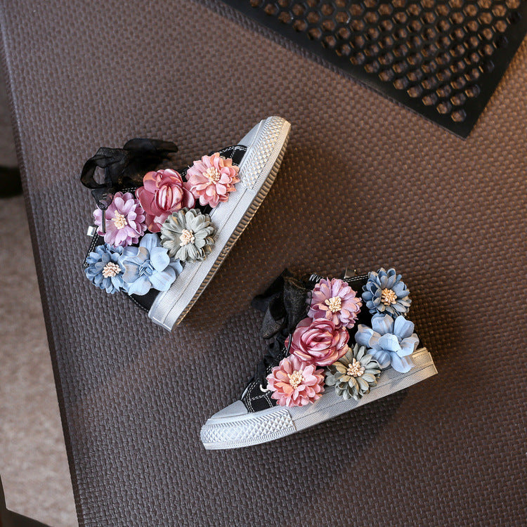 Girls' Mid-cut Canvas Shoes, Sports Shoes, Casual Shoes, Single Shoes
