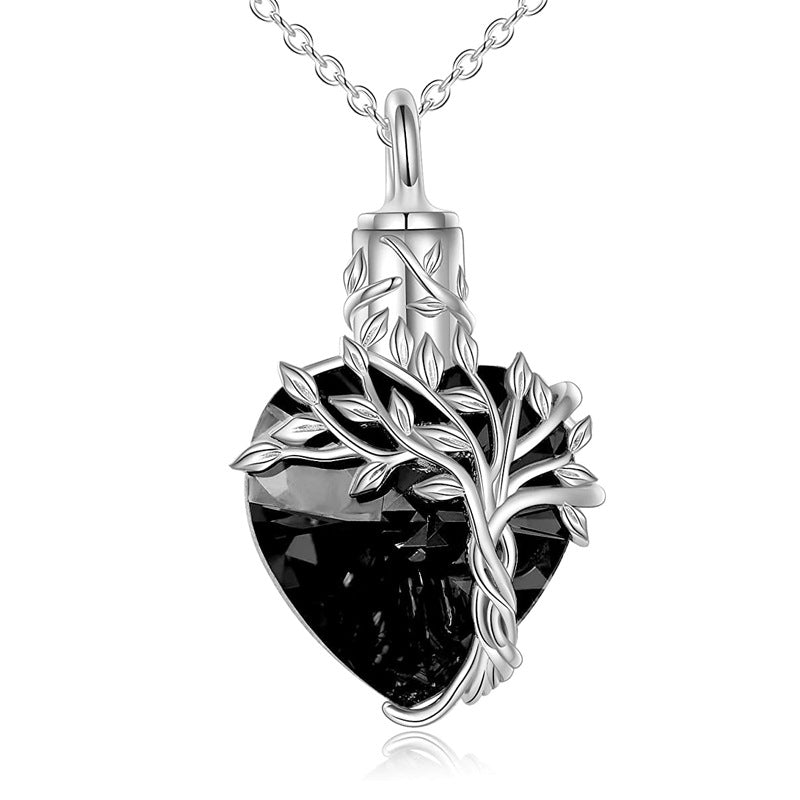 Fashion Heart-shaped Crystal Stainless Steel Necklace