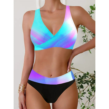 Women's New Style Bikini European And America Split Print Swimsuit