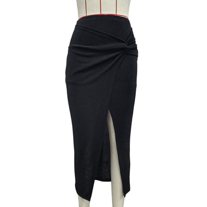 Fashionable Slim-fit Twisted Midi Skirt