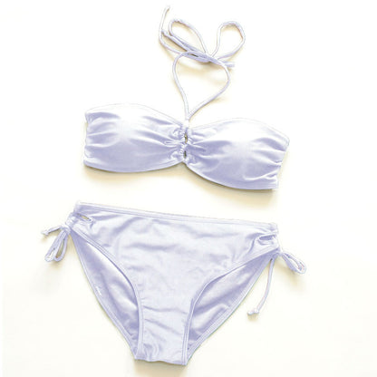 Bikini European And American Fashion Three-point Swimsuit Small Chest Gathered